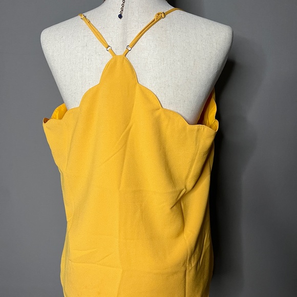 J.Crew Women's Scalloped Crepe Cami size 12 Yellow - Picture 7 of 8